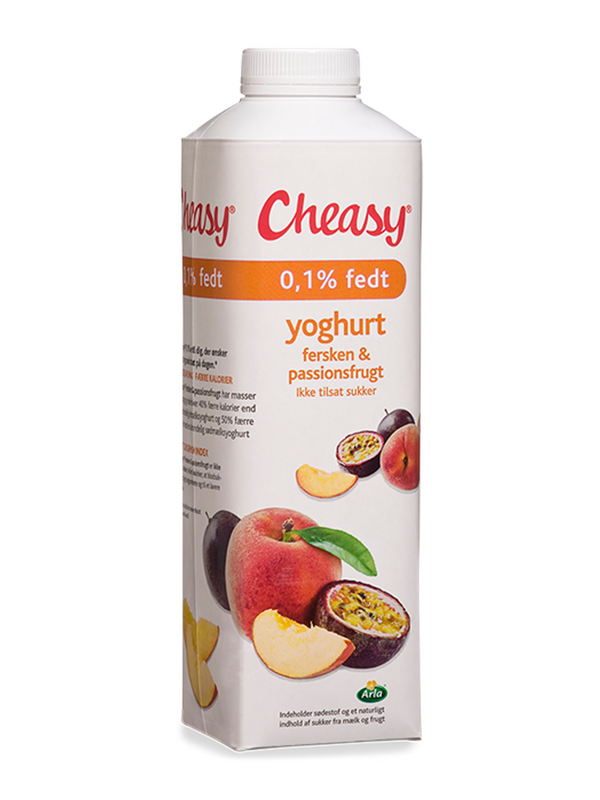 Cheasy Yoghurt med fersken og passionfrugt