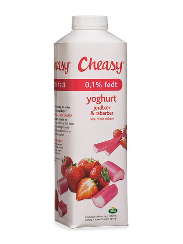 Cheasy Yoghurt med jordbær/rabarber